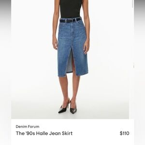 Denim Forum “The 90’s Halle Jean Skirt” Aritzia